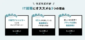 ウズウズITがIT転職におすすめな3つの理由