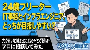 24歳フリーター「IT事務とインフラエンジニア、未経験からどっちが目指しやすい?」