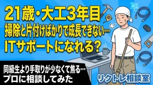 21歳大工「掃除と片付けばかりで成長できない…未経験でITサポートになれる?」