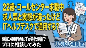 22歳コールセンター求職中「求人票と実態が違ったけど、未経験でITヘルプデスクで通用する？」にプロが真剣に答えてみた【リクトレ相談室】