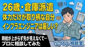 26歳倉庫派遣「体力だけが取り柄な自分、未経験ではインフラエンジニアは厳しい？」